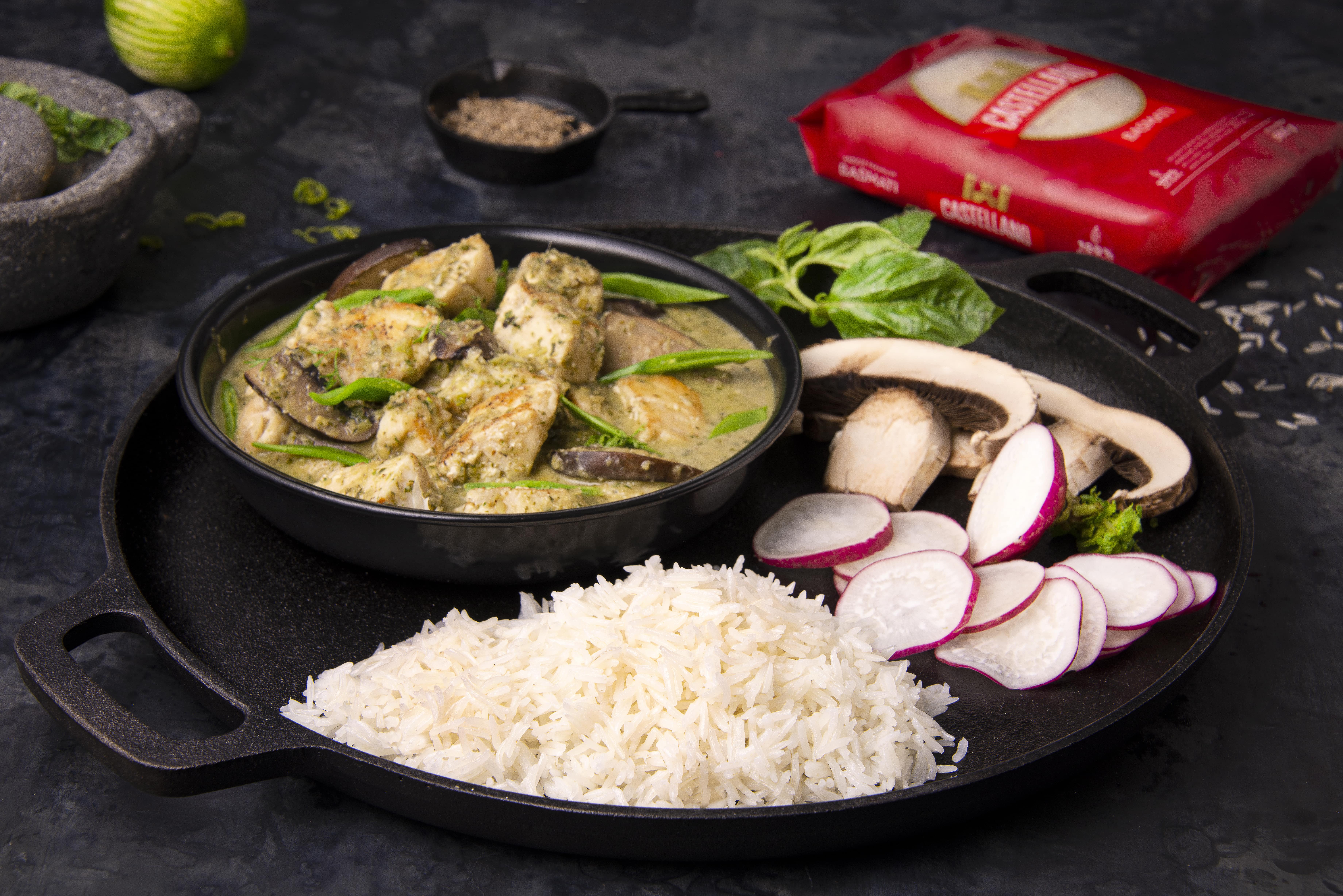 Arroz Basmati Con Corvina En Curry Verde